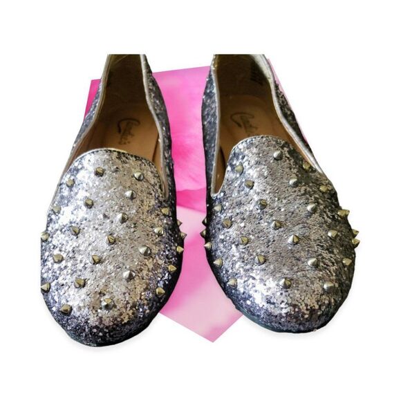 Candies Silver Studded Spike Flats - Picture 3 of 5